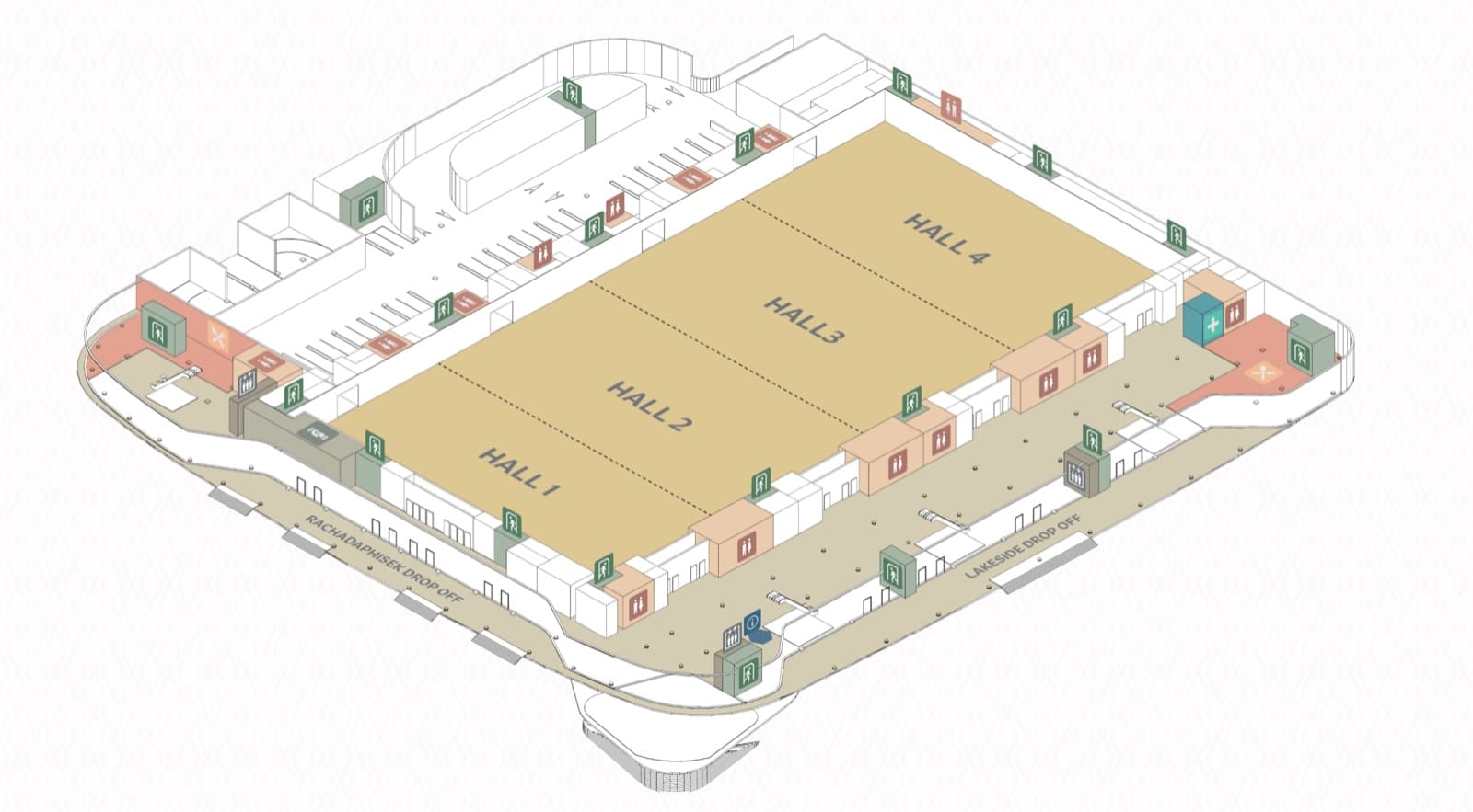 Level G plan — Exhibition Hall 3–4